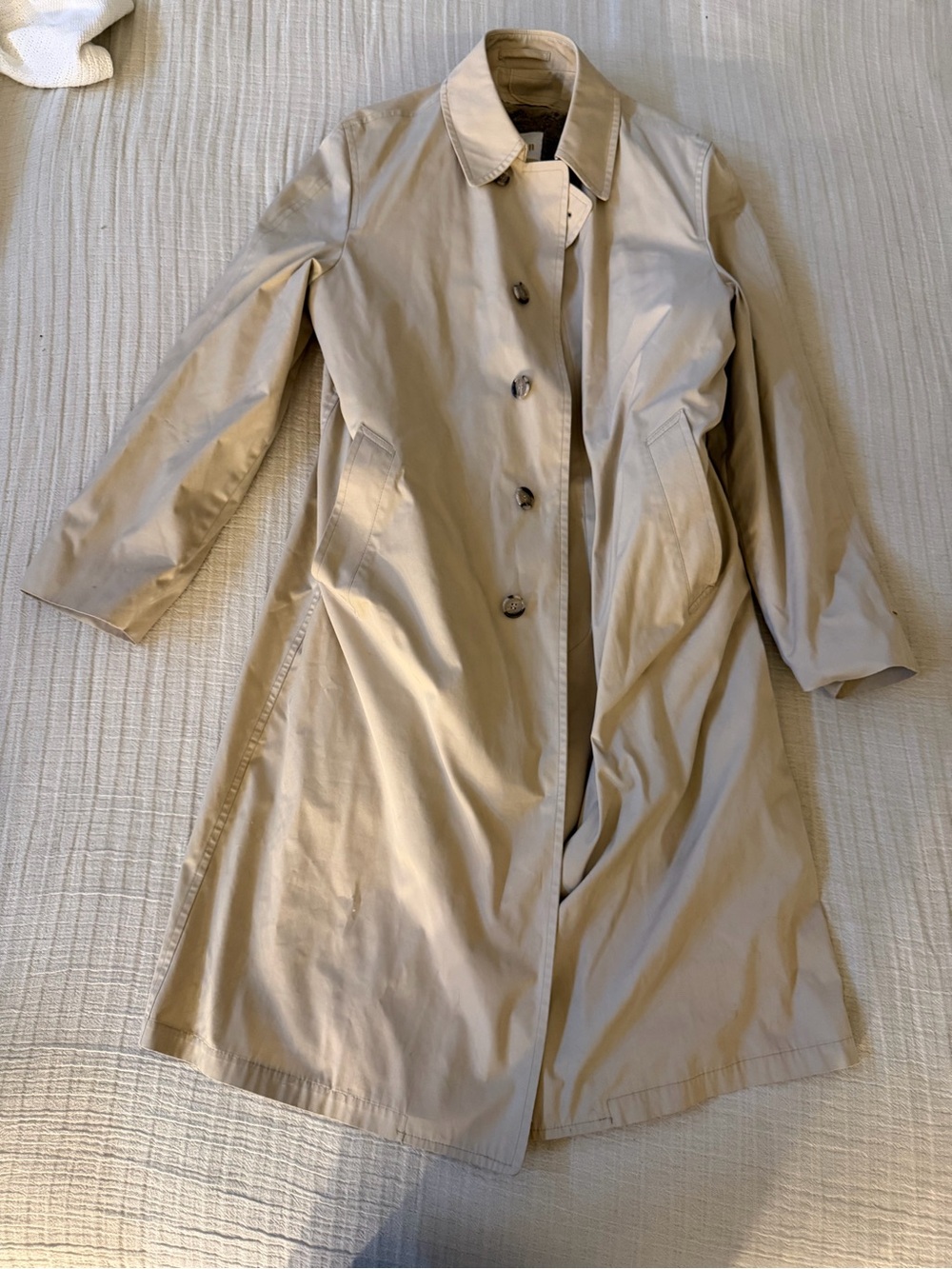 London Fog Khaki Trench Coat - Classic Single-Breasted Overcoat